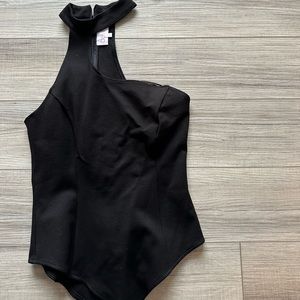 Black One Shoulder Bodysuit